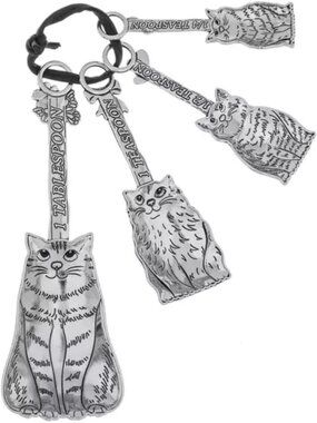 Ganz 4 Piece Metal Measuring Spoon Set Cats New in Box